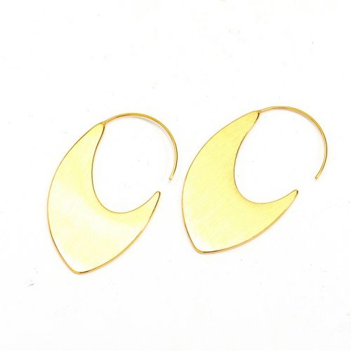 Gold Titanium Steel Hoop Earrings