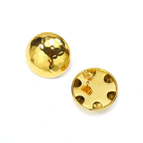 Gold Titanium Steel Texture Earrings