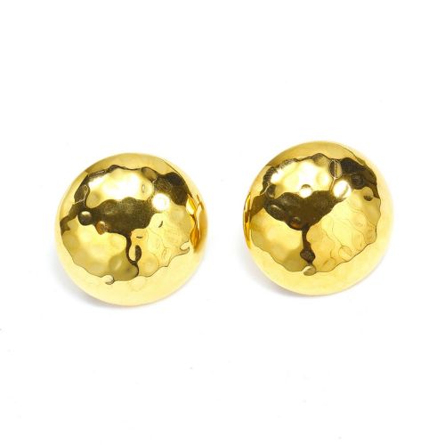 Gold Titanium Steel Texture Earrings