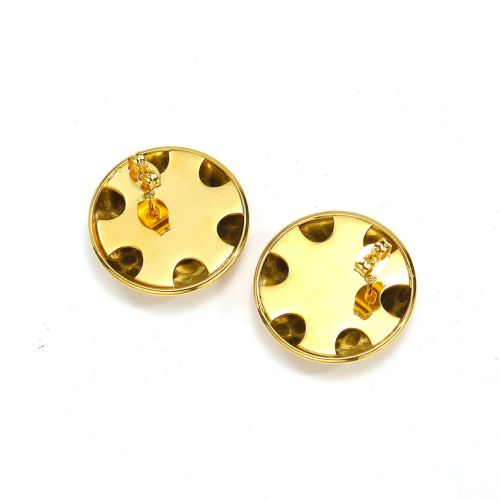 Gold Titanium Steel Texture Earrings