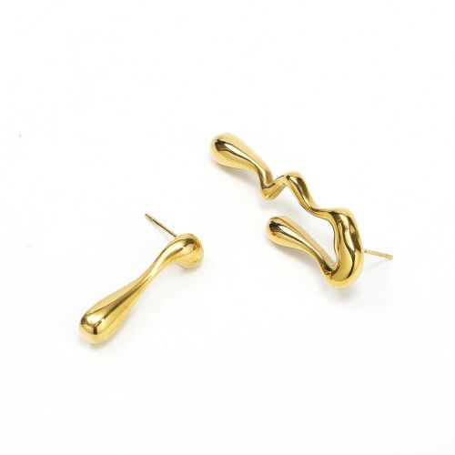 Gold Titanium Steel Geometric Earrings