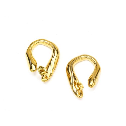 Gold Titanium Steel Smooth Earrings