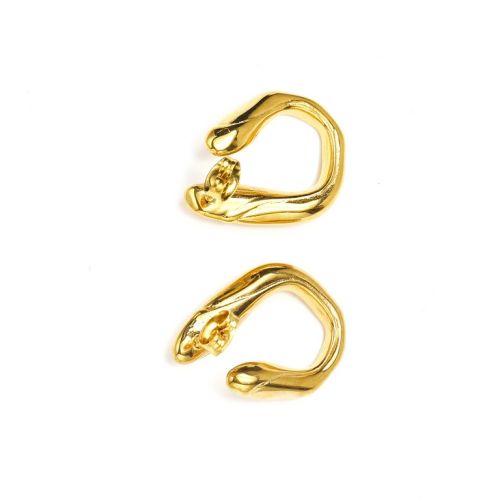 Gold Titanium Steel Smooth Earrings