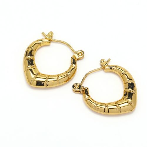 Gold Titanium Steel Hoop Earrings