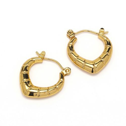 Gold Titanium Steel Hoop Earrings