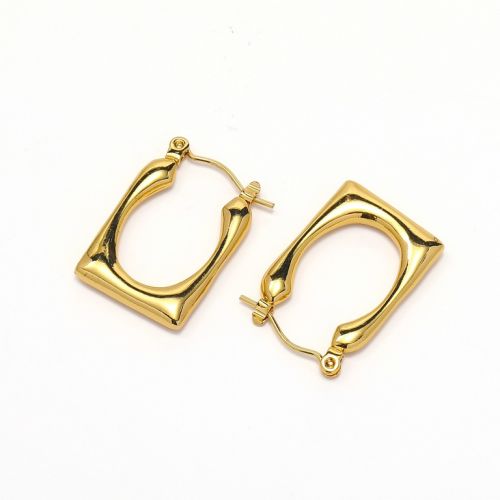 Gold Titanium Steel Hoop Earrings