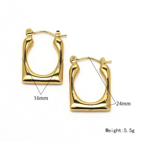 Gold Titanium Steel Hoop Earrings