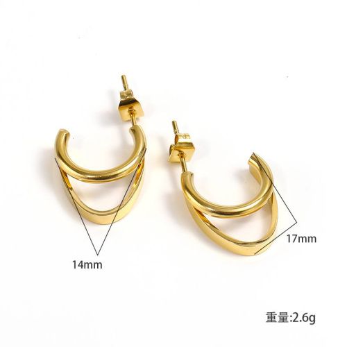 Gold Titanium Steel Earrings