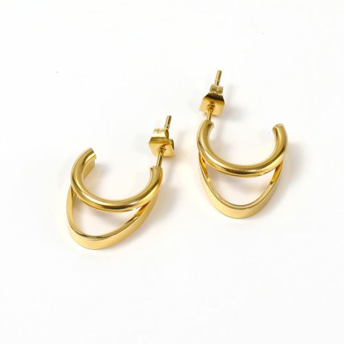 Gold Titanium Steel Earrings