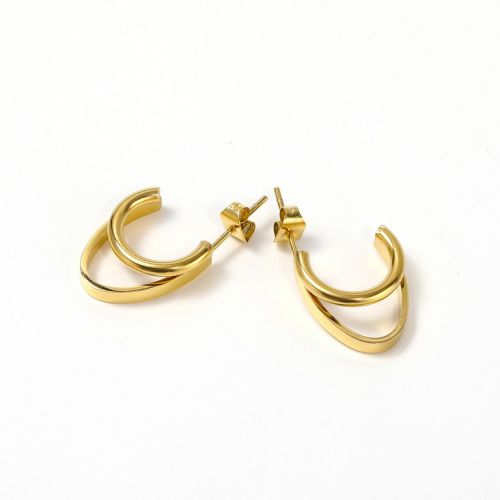 Gold Titanium Steel Earrings