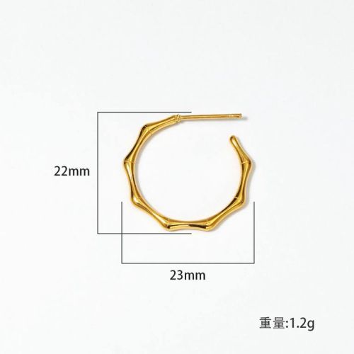 Gold Titanium Steel Hoop Earrings