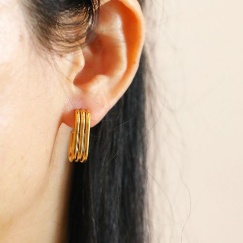 Gold Titanium Steel Earrings