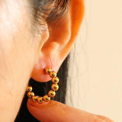 Gold Titanium Steel Earrings