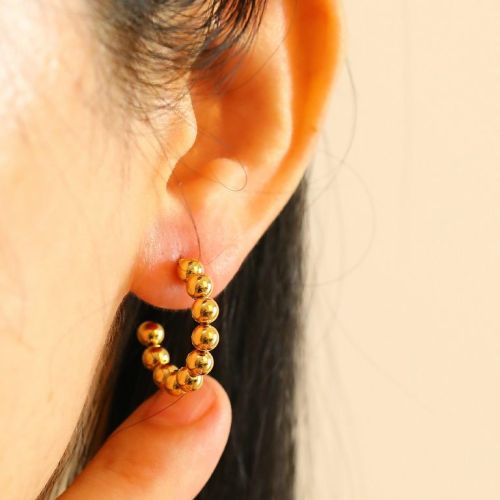 Gold Titanium Steel Earrings