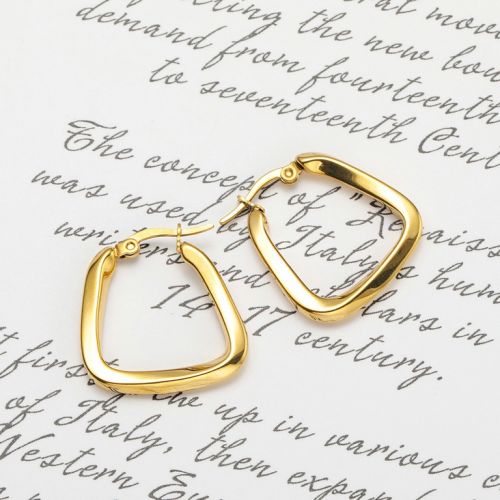 Gold Titanium Steel Earrings