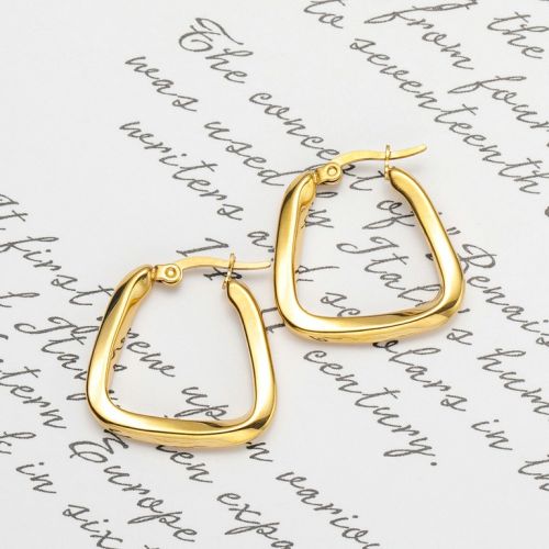 Gold Titanium Steel Earrings