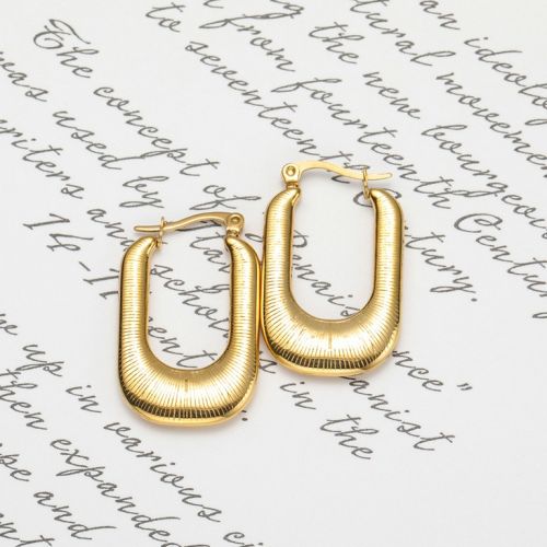 Gold Titanium Steel Earrings