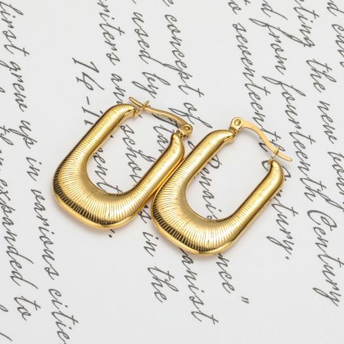 Gold Titanium Steel Earrings