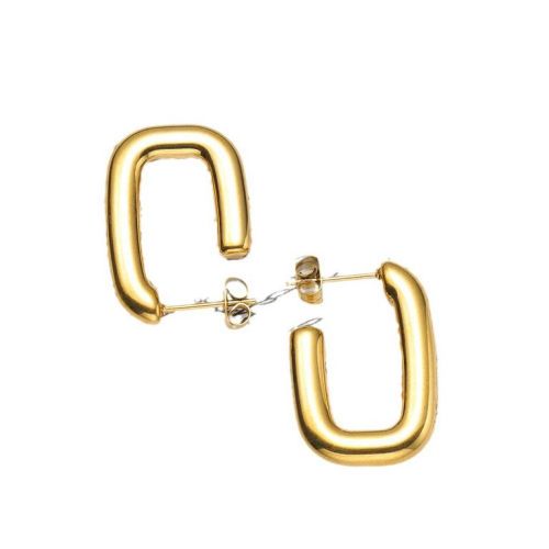 Gold Titanium Steel Hoop Earrings