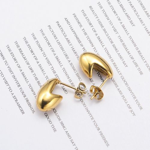 Gold Titanium Steel Earrings