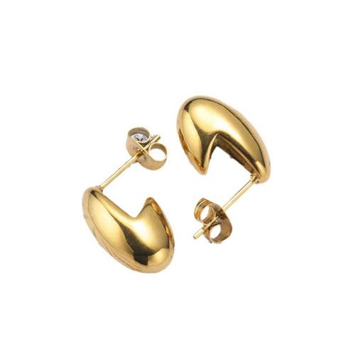 Gold Titanium Steel Earrings