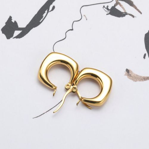 Gold Titanium Steel Earrings