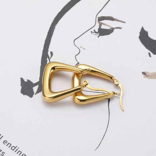 Gold Titanium Steel Earrings