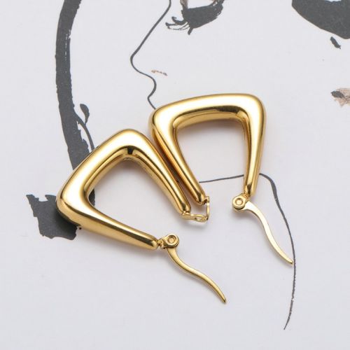 Gold Titanium Steel Earrings