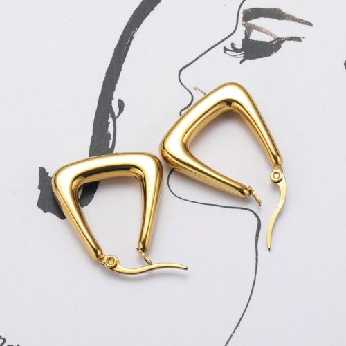 Gold Titanium Steel Earrings