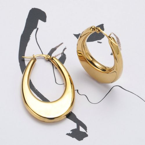 Gold Titanium Steel Earrings