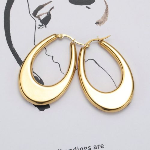 Gold Titanium Steel Earrings