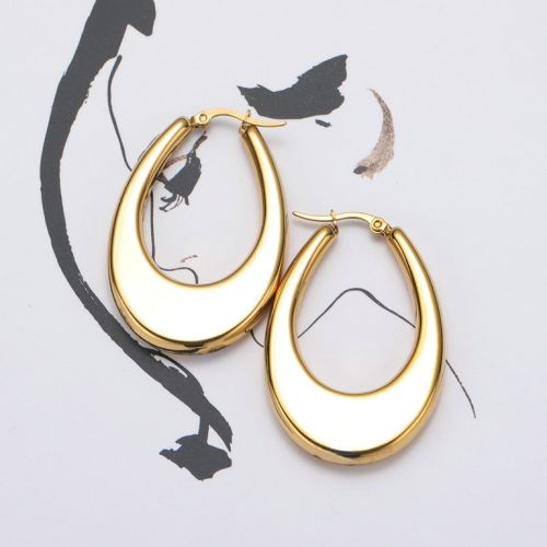 Gold Titanium Steel Earrings