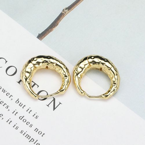 Gold Titanium Steel Hoop Earrings