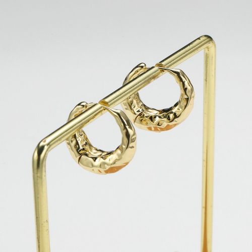 Gold Titanium Steel Hoop Earrings