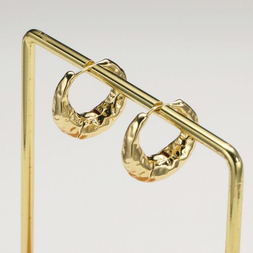 Gold Titanium Steel Hoop Earrings