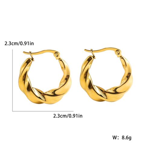 Gold S.Steel Hoop Earrings