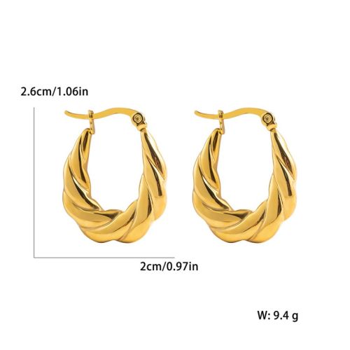 Gold S.Steel Hoop Earrings