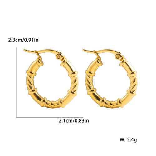 Gold S.Steel Hoop Earrings