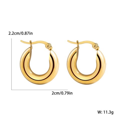 Gold S.Steel Hoop Earrings