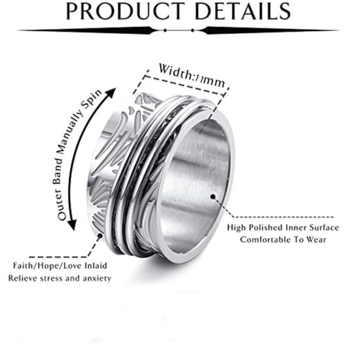 Silver Titanium Steel Balinese Ring