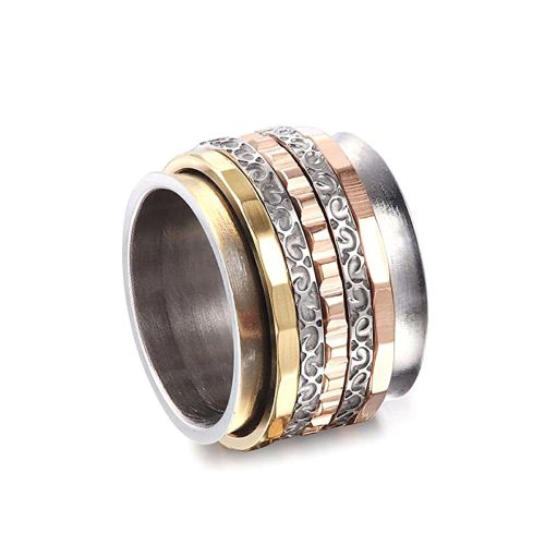 Bicolor Titanium Steel Balinese Ring