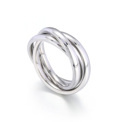 Silver Titanium Steel Balinese Ring