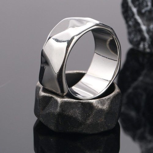 Titanium Steel Geometric Ring