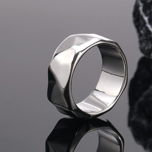 Titanium Steel Geometric Ring