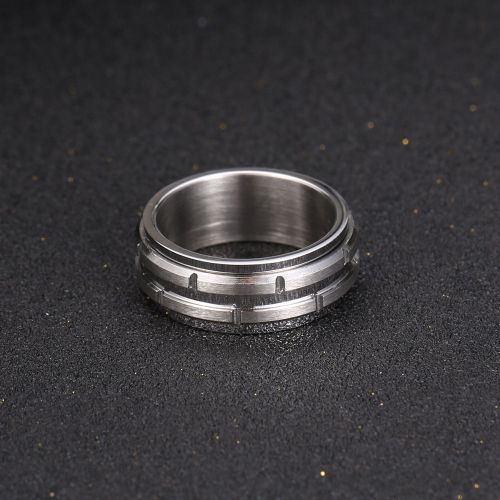 Silver Titanium Steel Smooth Ring