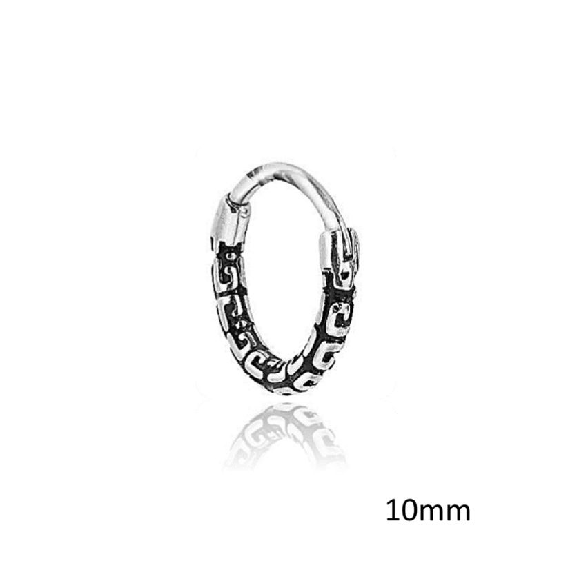 Antique silver S.Steel Hoop Earrings