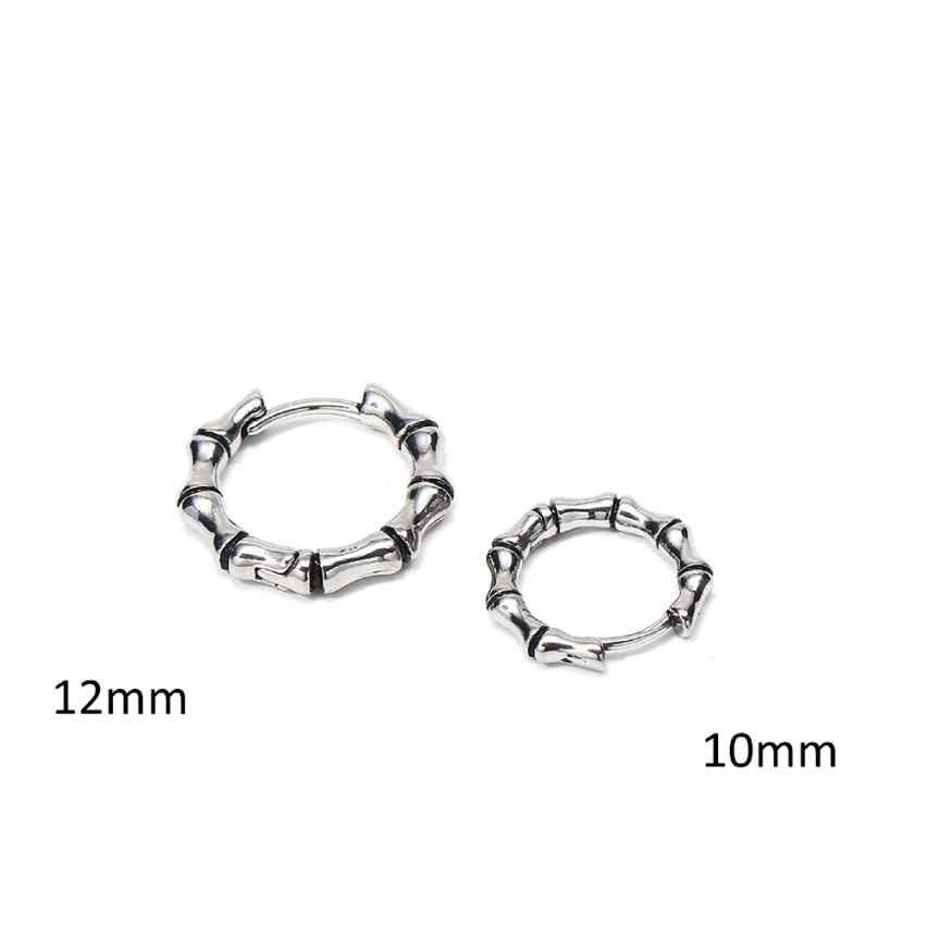 Antique silver S.Steel Hoop Earrings