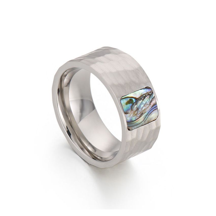 S.Steel and Abalone Shell Balinese Ring